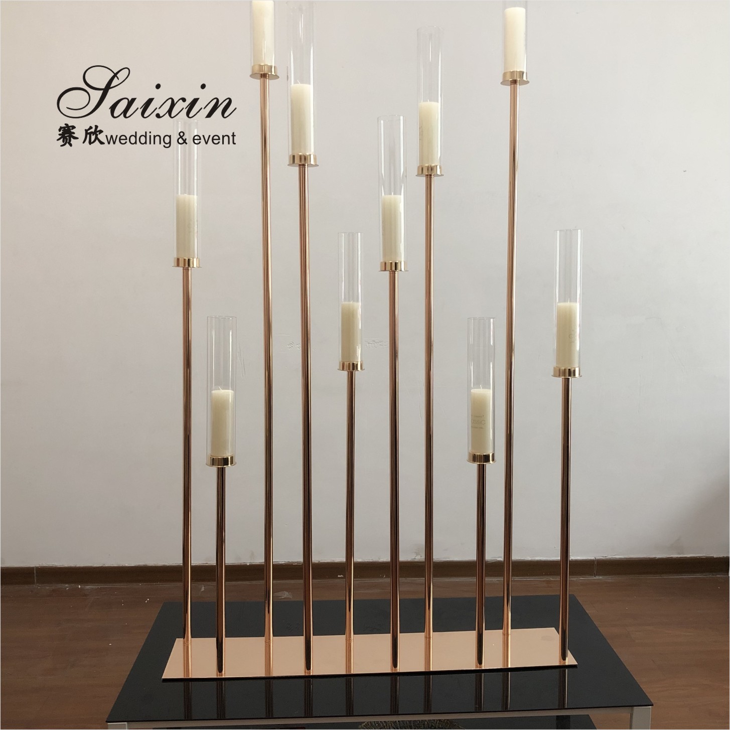 Antique Metal And Crystal Candelabra Floor Clear Crystal Splicing 12 Pole Holder Tall