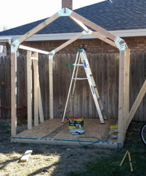 2mm Thickness Custom Shed Kit with Peak Roof Fast Framer Universal Storage Shed Framing Kit