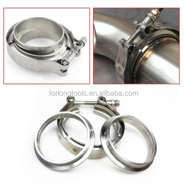 Universal Year Stainless Steel 1.75'' Inch V Band Clamps for Turbo Exhaust Pipe Easy Installation