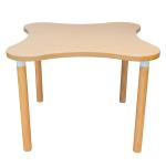 Smooth Rounded Corners Home Dining Room Table and Chairs Solid Wood Medium Size