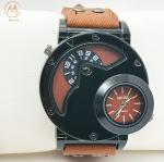 Precise Men Quartz Wrist Watch Double Movement With Denim Strap