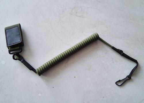 Khaki Color Wire-reinforced Retention tactical Pistol Lanyard wtih Basic Belt