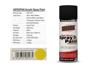 Wholesale AEROPAK art yellow color 400ml acrylic Spray Paint for wood with MSDS certificate from china suppliers