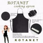 Sleeveless Chef Bib Waterproof Kitchen Apron Long Smooth Surface Black