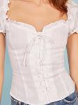 Casual Trending Tops for Ladies Ruffle Tie Closure Women Tops Summer