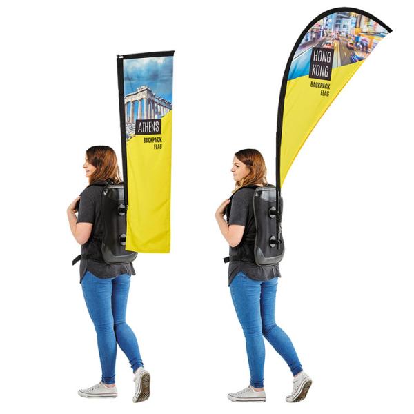 Backpack Polyester Outdoor Teardrop Flags Promotional Teardrop Banners Aluminum