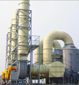 Wholesale FRP Tail Gas Absorption Tower GRP Acid Mist Gas Absorption Tower Chlorine Wet Scrubber Covered With Gel Coat from china suppliers