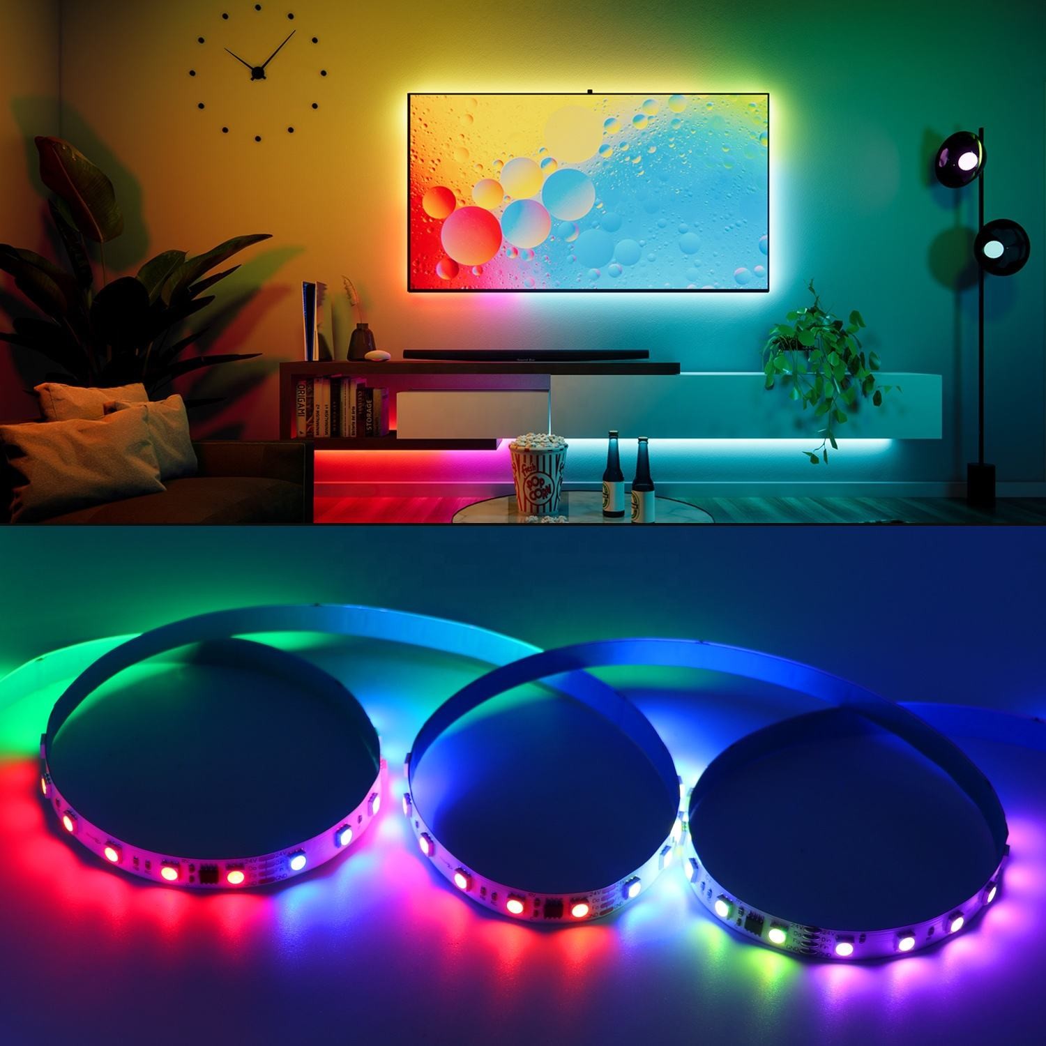 Addressable RGBIC 5050 SMD Digital Led Light Strip 60leds/M 24v Addressable Led Strip