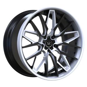Wholesale 20 Inch Front 21 Inch Rear Staggered 2 Piece Barrel Black And Silver Aluminum Alloy Wheel For Chevrolet Corvette C8 from china suppliers