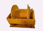 Hot Dip Galvanized Hydraulic Crane Winch , Wire Rope Winch Yellow 40m/Min