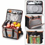 40 Cans Insulated Cooler Tote Bags Stylish With Insulated Compartment Hiking BBQ