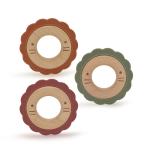 CPSIA Nuby Natural Wood Silicone Teether Ring FSC Customized