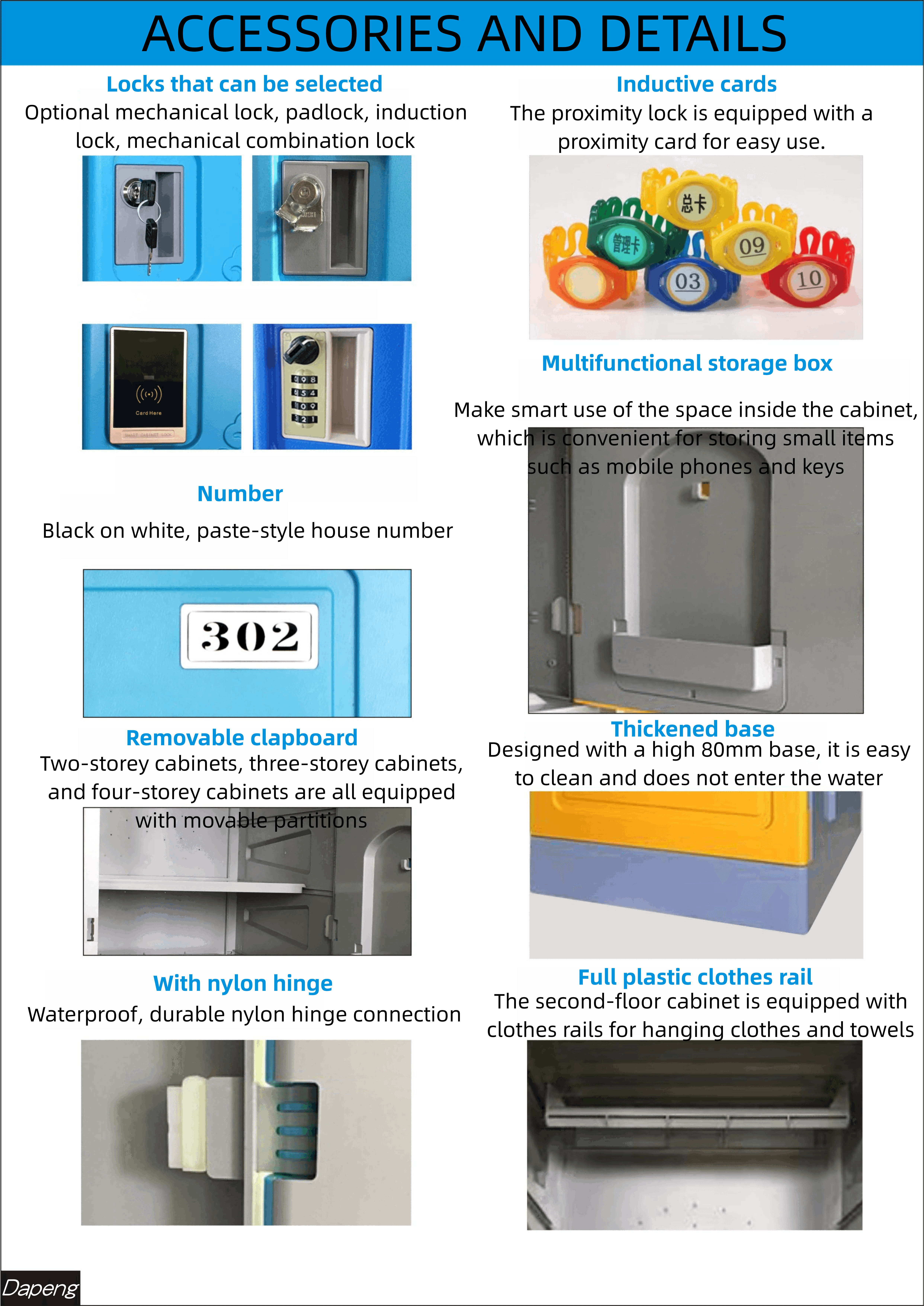 ABS Automatic Differential Smart Lockers Cabinet Public Digital Safe For Swimming Pool