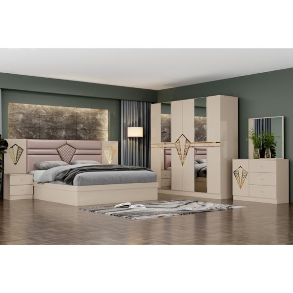 Cheap High Quality Master Room Wood Frame Double Bed Set Home Modern Luxury