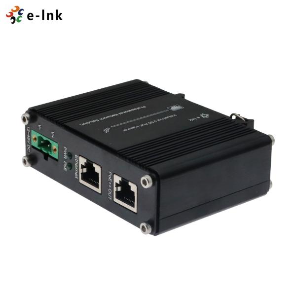 60W PoE Injector 2.5G 802.3at with 48V DC Output Din Rail Industrial Power