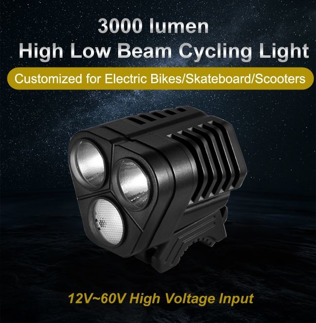 High Lumens Bike LED Flashlight Rechargeable Triangular Waterproof