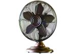 90 Degree Oscilating 12" Retro Table Fan 3 Speed 4 Blade Brushed Nickel CE GS