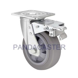 Wholesale Gray 6 Inch Heavy Duty Casters TPR Wheels With Total Brake Device from china suppliers