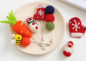 Wholesale Environmental Friendly Wool Felt Balls Snowman Santa Carrot Pattern from china suppliers