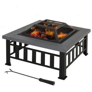 Wholesale Outdoor Warming Square Wood Burning Firepit for Backyard Patio Garden and Cooking from china suppliers