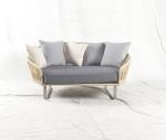 Hotel Patio Garden Teak Wood Outdoor Sofa Set with One Seat Sectional Rattan