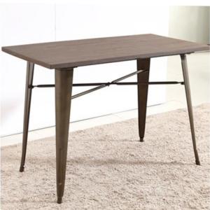 Wholesale YLX-1020 Wood Rectangle Table with Steel Leg for Restaurant from china suppliers
