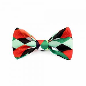 Wholesale 3.94in 10cm Red Rainbow Dog Bowtie Plaid Dog Collar With Bow from china suppliers