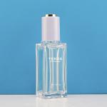 50ml Plastic Packaging Bottles Twist Push Button Press Clear Serum Dropper