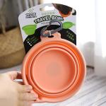 Outdoor Collapsible Puppy Food And Water Bowls Leak Proof With Carabiner Clip