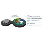 Overhead Outdoor Single Mode Fiber Optic Cable Steel Wire Strand 24 48 288 Core