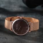 30m Waterproof 36mm Ladies Quartz Watch Leather Strap Three Dimensional Pattern