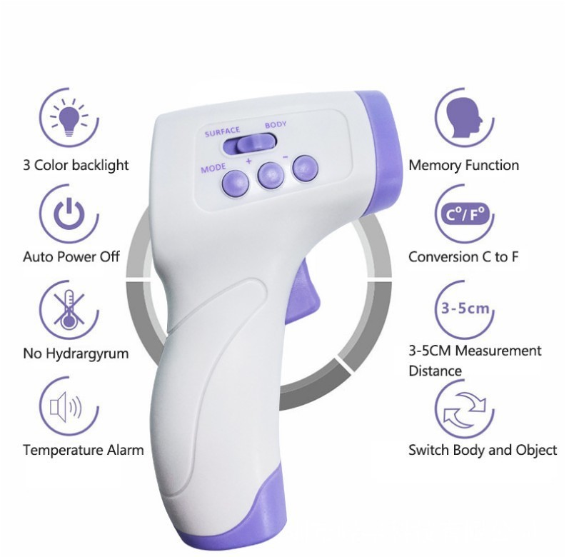 Smart Handheld Forehead Thermometer Non Contact Forehead Infrared Thermometer