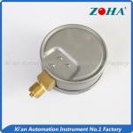 100mm Sliver Boiler Pressure Gauge , Brass Connector Gas Pressure Meter