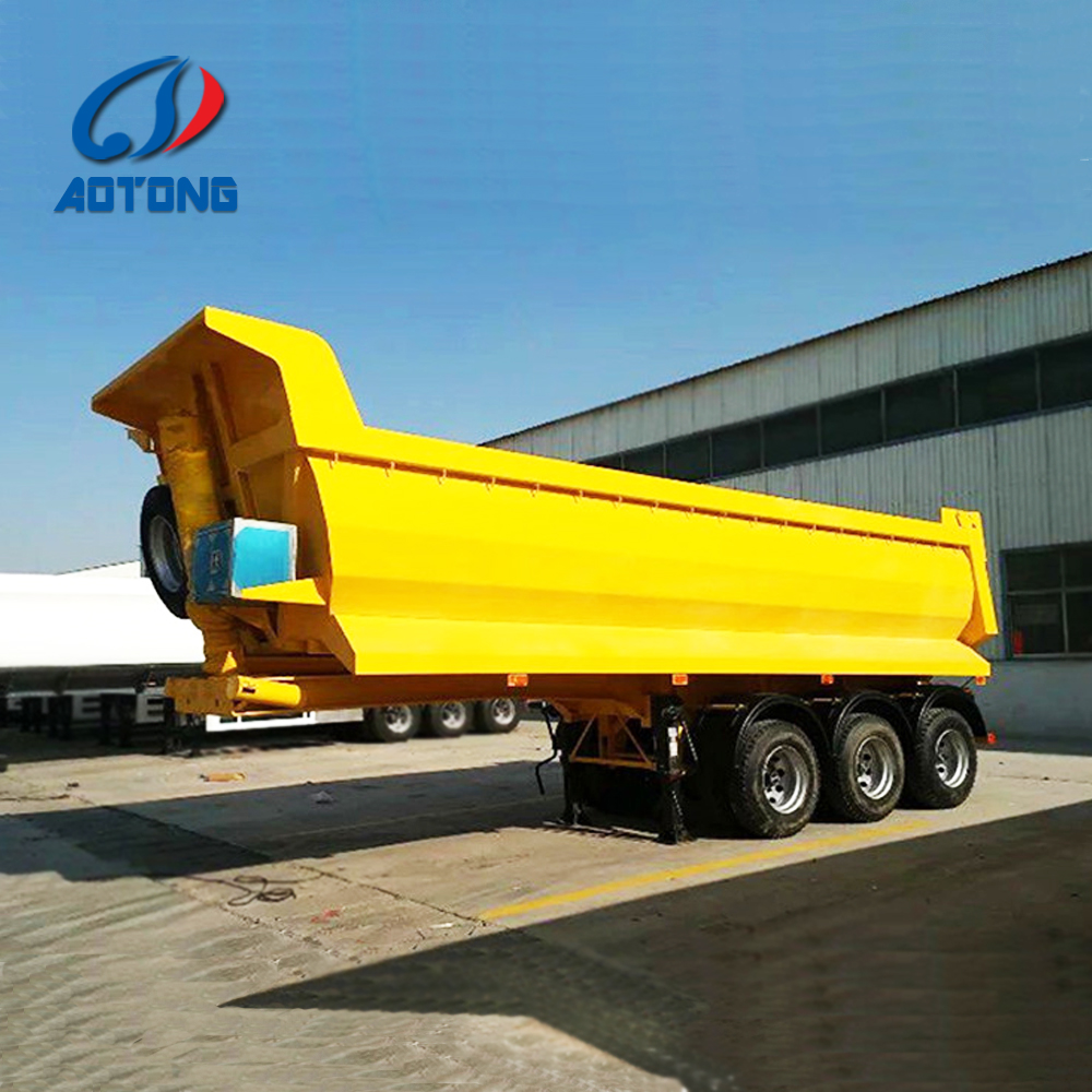 Semi-Trailer Side Dump Truck with Tri Axle Hydraulic Cylinder Axle/Size Optional