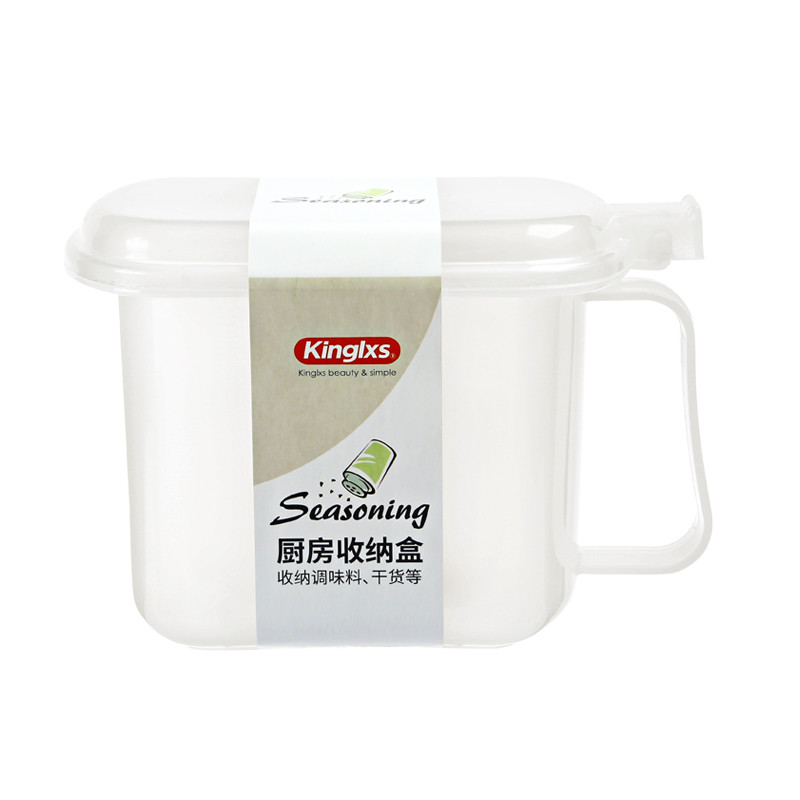 Salt Rectangle 10cm Height Condiment Box Desktop Plastic Kitchen Organizers
