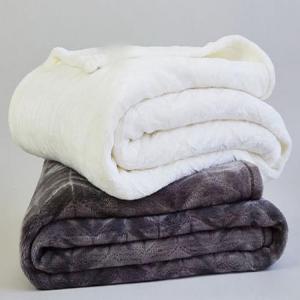 Custom Double Ply Sherpa Flannel Plush Blanket For Hotel / Home / Office Throws