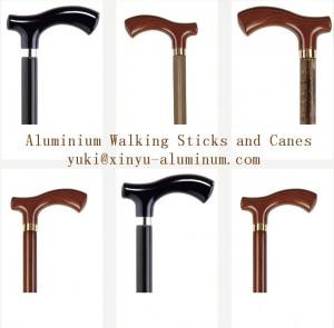 Wholesale Wooden Grain Transfer Printing Aluminium Round Tube for Walking Sticks / Canes from china suppliers