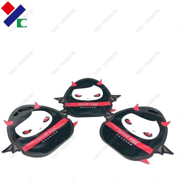 SGS Certificated Angel Shaped Mask Bag Packaging Shiny Printing Soft Touch