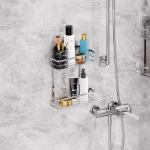 Stainless Steel Bathroom Organizer Wall Mounted Shower Caddy Suction Cup Iron