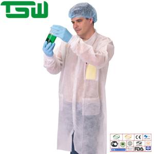Wholesale Waterproof 70g Disposable Lab Coat With Zip Closure from china suppliers