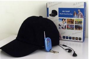 Wholesale Cap Hidden Camera Video Picture Mp3 Function Spy Cam 640*480 Black Hat from china suppliers