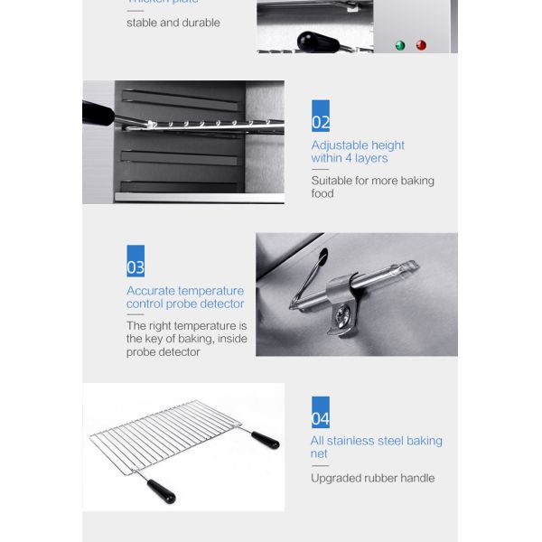 Electric Kitchen Equipment Counter Top Salamander Oven with Temperature Selector 50-300C
