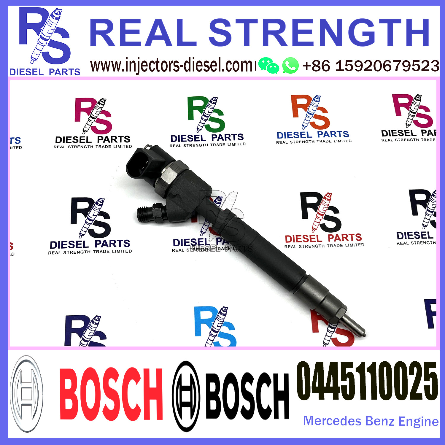 Diesel Fuel Common Rail Injector 0445110025 A6110700687 A611070068738 For Mercedes-Benz 2.0CDi/2.2CDi/2.7CDi Engine