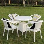 Plastic Rattan Stackable Cafe Dining Arm Chair for Wedding Banquet in Outdoor