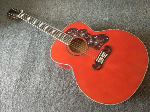 customization G200 Acoustic Guitar Flame red Top Solid spruce maple Tiger