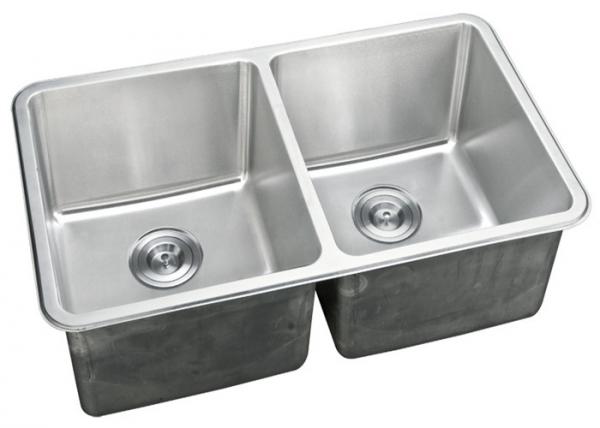 Double Bowl Kitchen Sink / Double Basin Stainless Steel Sink Rectangular Shape