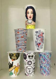 Wholesale Promotional Plastic water IML Cups , Custom Printing in mould label cup for juice from china suppliers