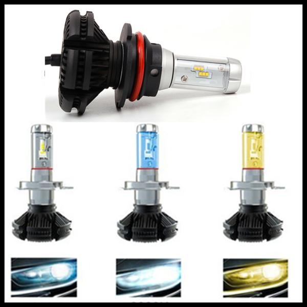 X3 Fanless 6000LM 50W ZES H4 9004 9007 H13 hi/lo beam LED headlight Car Auto LED