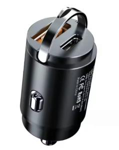 Wholesale Car Phone Charger Metal Pull Ring PD30W USB Car Charger Super Fast Charge QC 3.0 from china suppliers