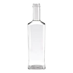 Wholesale Customized Logo 500ml Square Flat Glass Bottle for Liquor/Spirits/Vodka/Whisky/Rum/Brandy from china suppliers